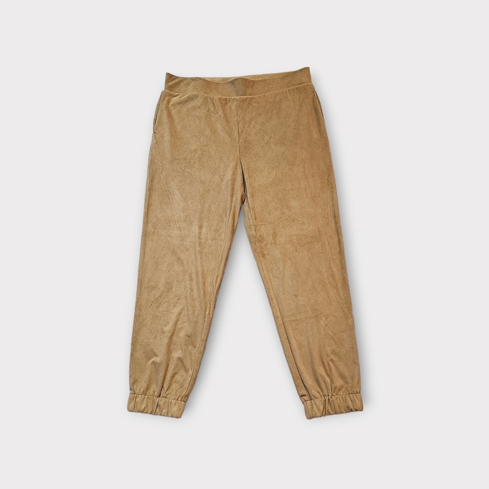 Cupio Velour Sweatpants in Beige Size Large - Picture 4 of 9